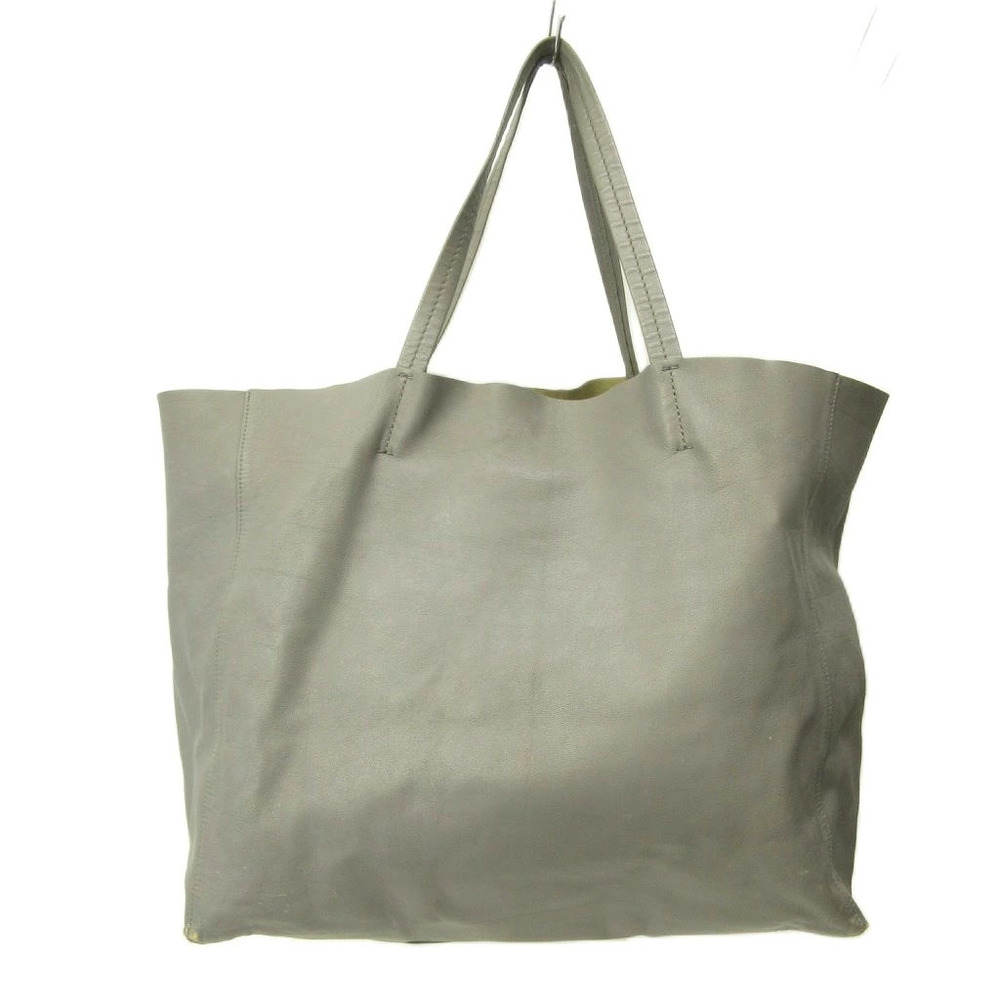 Celine Phoebe Philo Horizontal Cabas Tote Bag Leather Gray